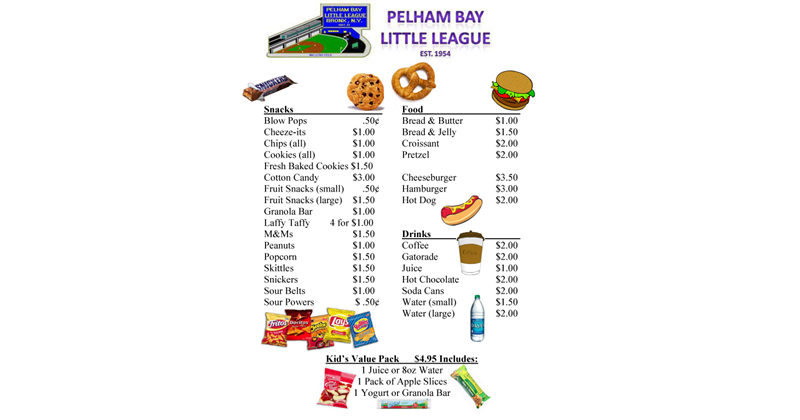 Concession Stand Menu